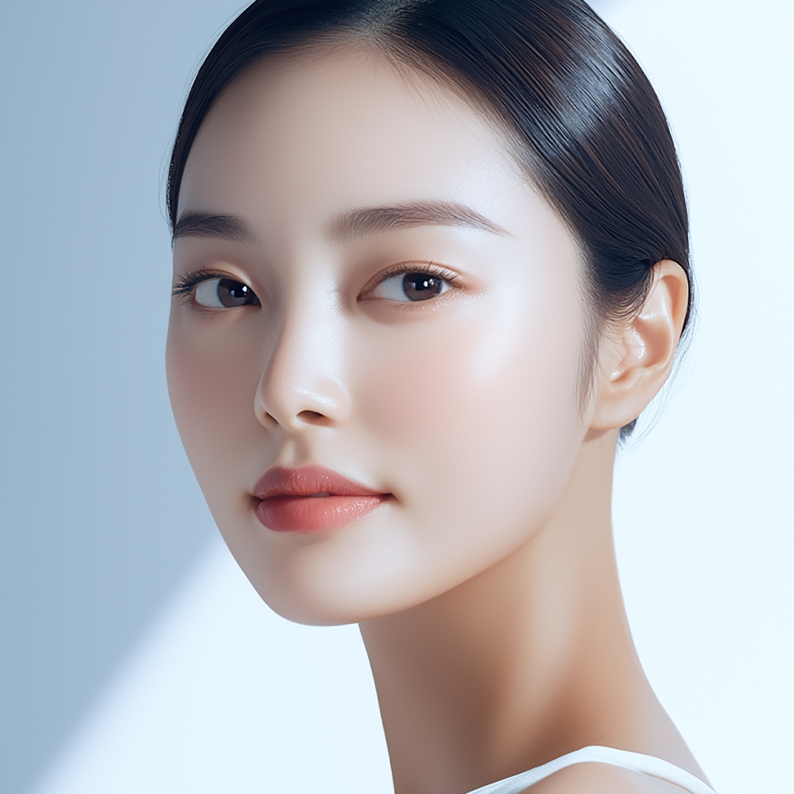 Model with refined pores and clear skin after Secret Laser treatment